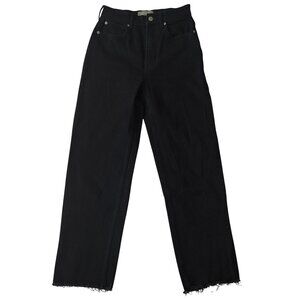 Everlane The Way-High Jean Organic Cotton Size 25, 27in - Coal Black, Raw Hem